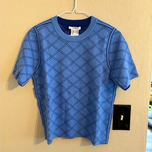 Isaac Mizrahi Blue Patterned Shirt